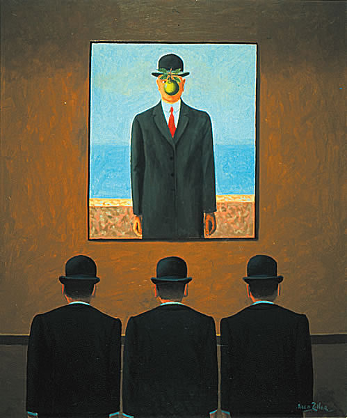 Lâ€™interrogation, hommage Ã  Magritte (65x54)
